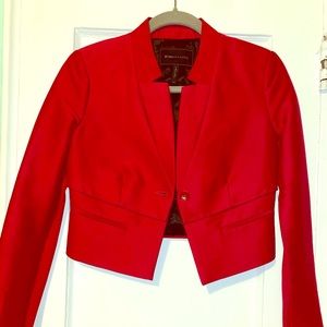 Bcbgmaxazria red cropped blazer